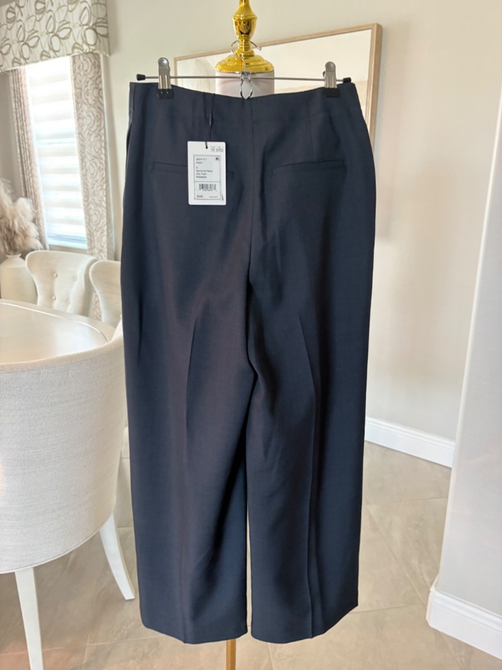 NWT Deep Pleated Nocturne Navy City Twill Pants - Picture 4 of 5